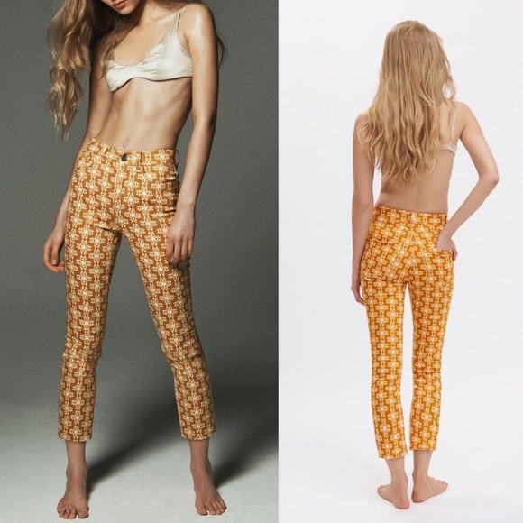 Zara The Dreed Flare Abstract Floral Jeans Size 12. - Picture 1 of 9